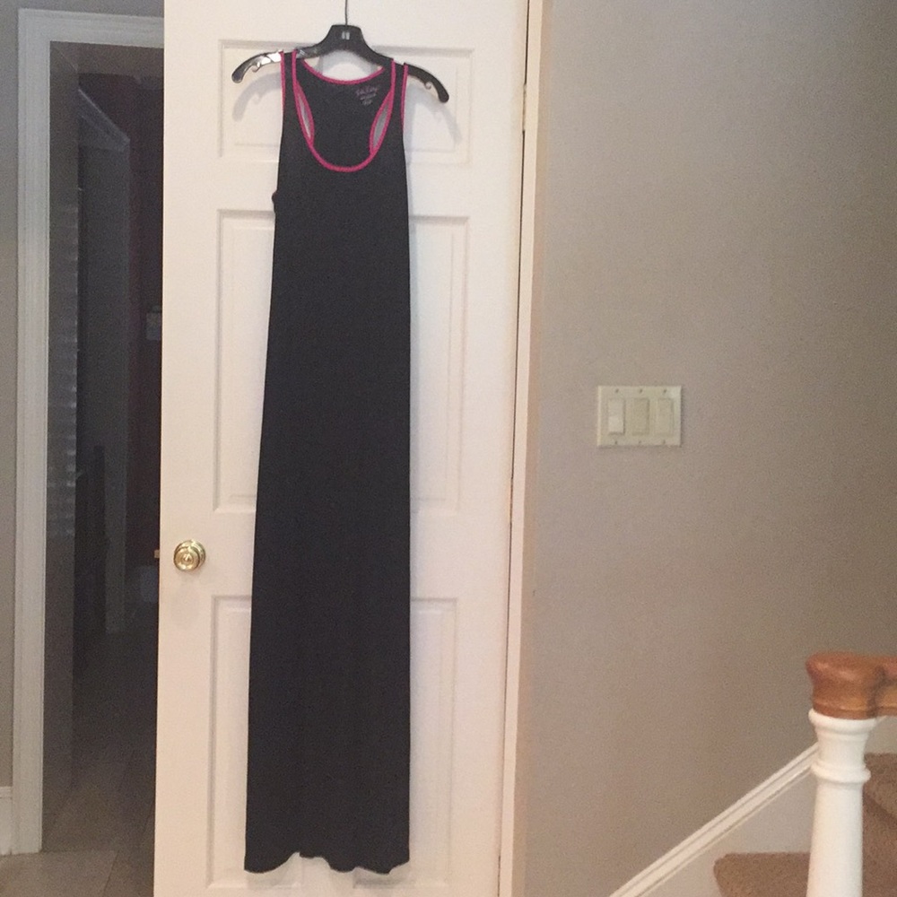 Lilly Pulitzer Black/Pink Racerback Long Maxi.-S-